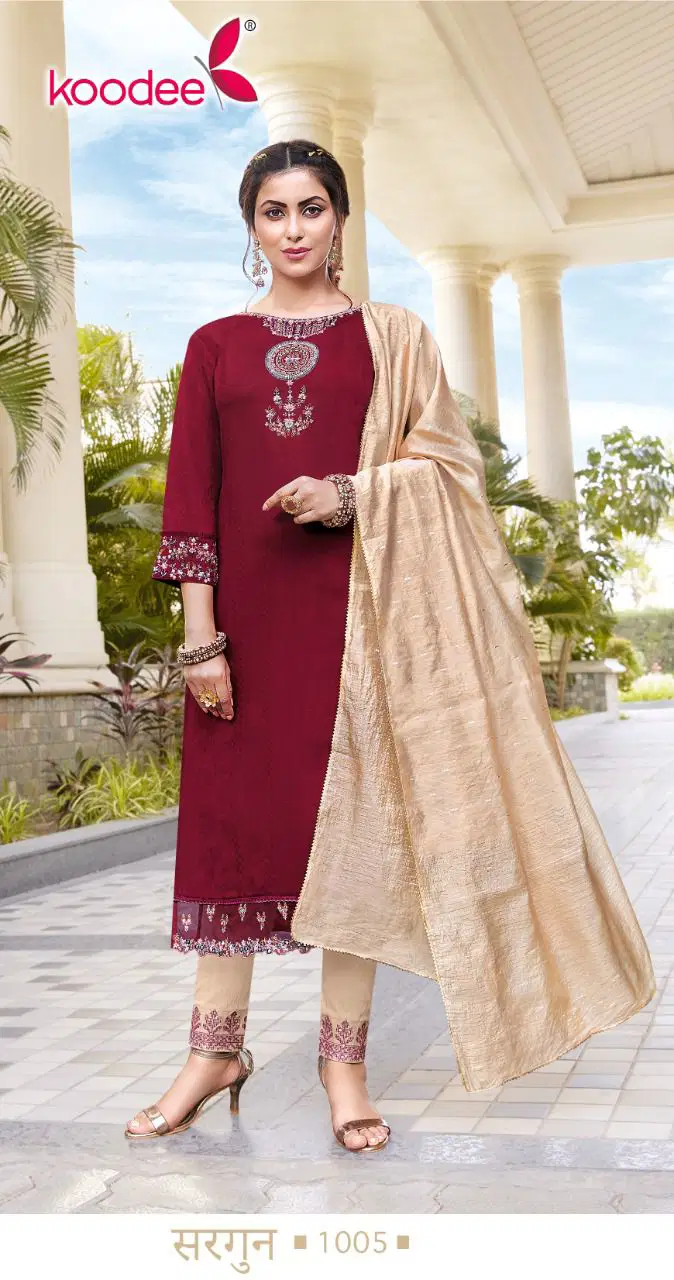 Koodee Sargun 1 New Fancy Exclusive Wear Designer Kurti Pant With Dupatta Collection
